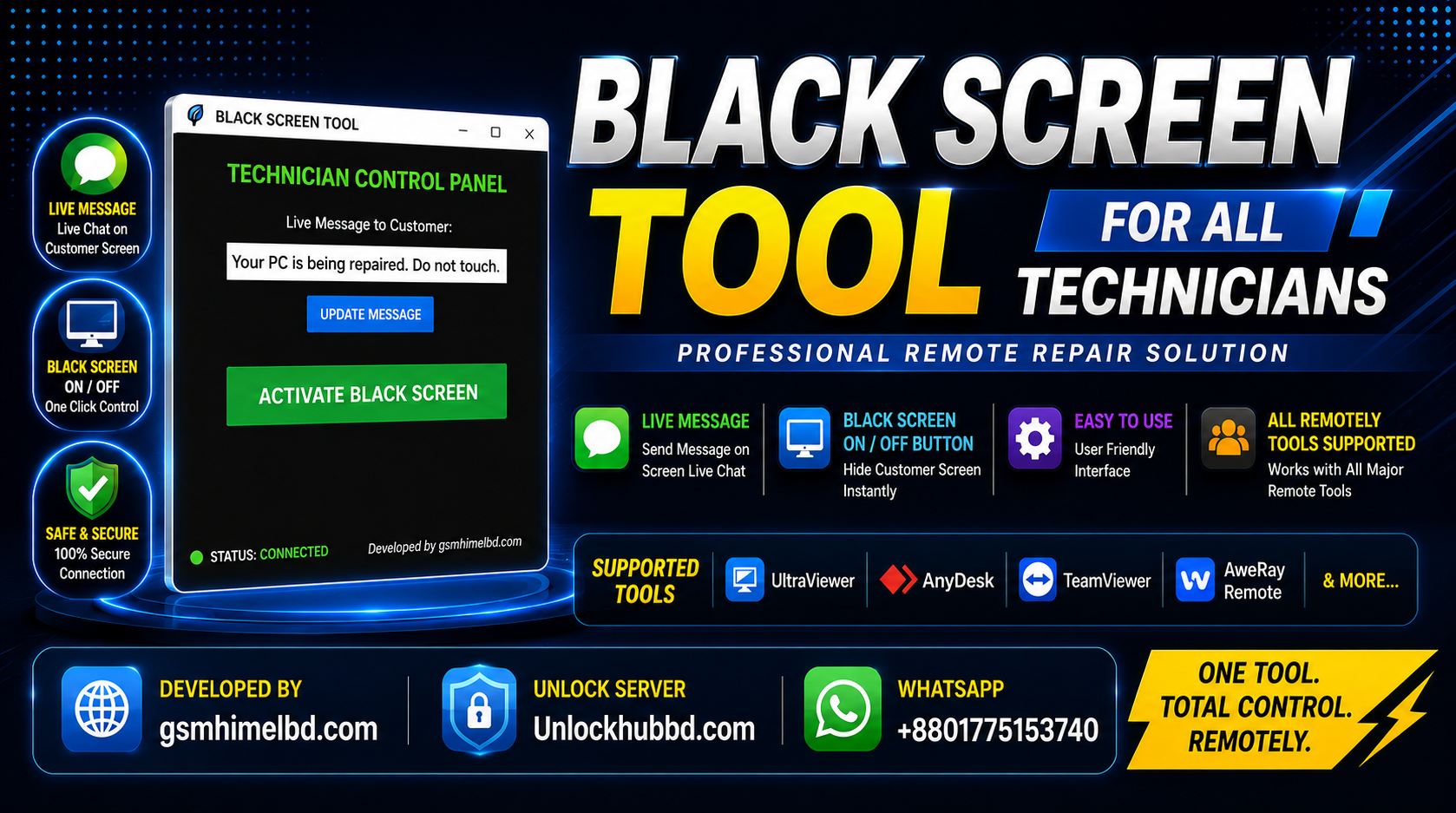 BLACK SCREEN TOOL FOR ALL TECHNICIANS